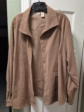 Selene Sport Taupe Button-Up Blazer Jacket